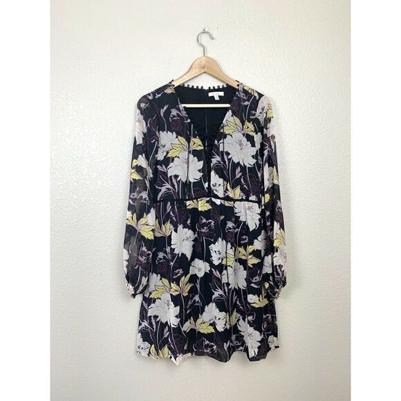 Ella Moss Floral Haze Lace Up Georgette Dress - Picture 2 of 6